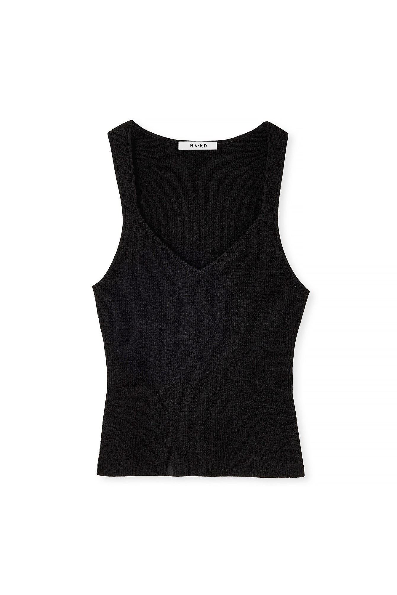 Black Fine Knitted Scoop Neck Top