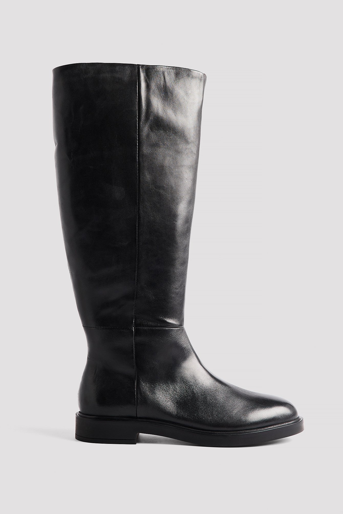 Flat Knee High Leather Boots