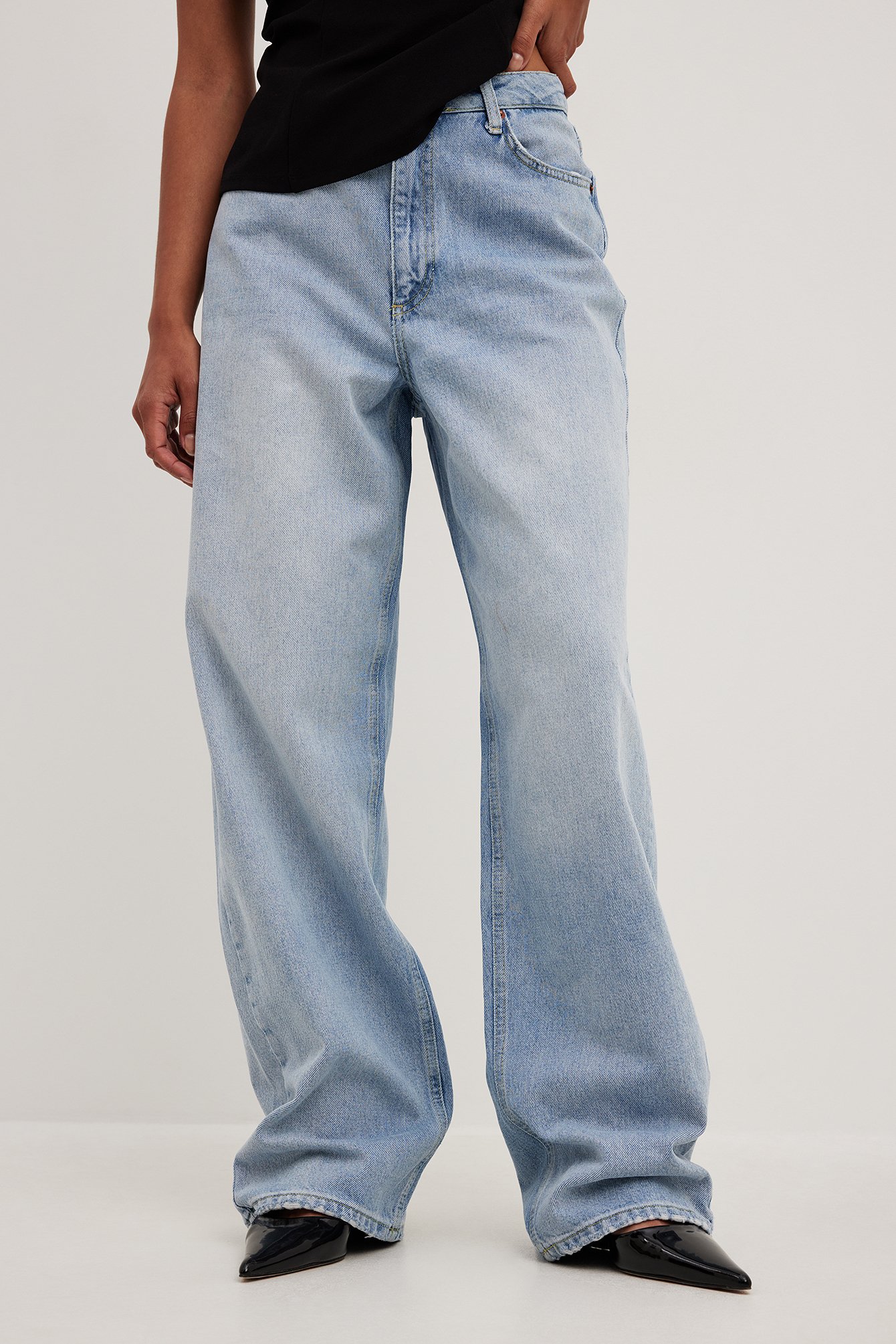 Mid Waist Loose Long Jeans