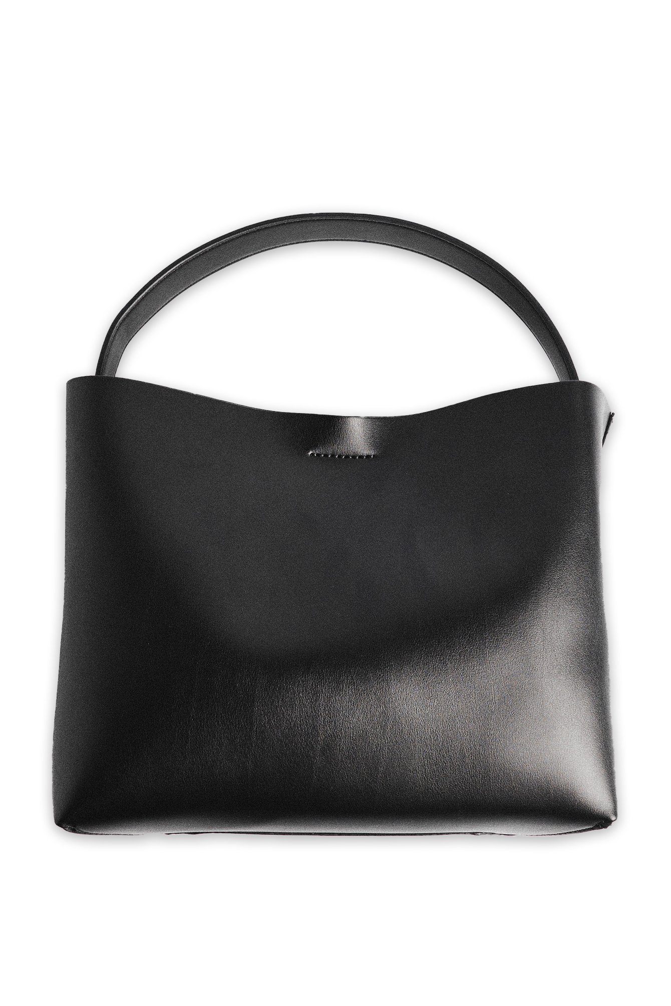 Black Medium Bucket Crossbody Bag