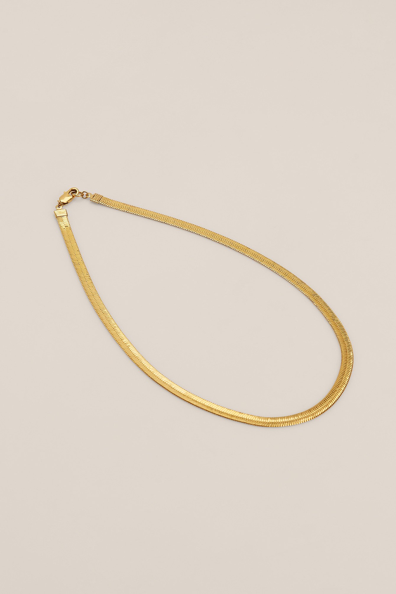 Gold Gold Plated Glossy Chubby Necklace