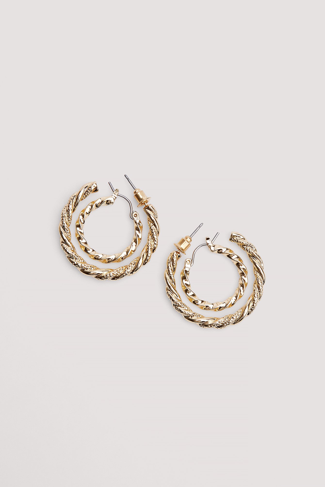 Gold Braided Earrings Set