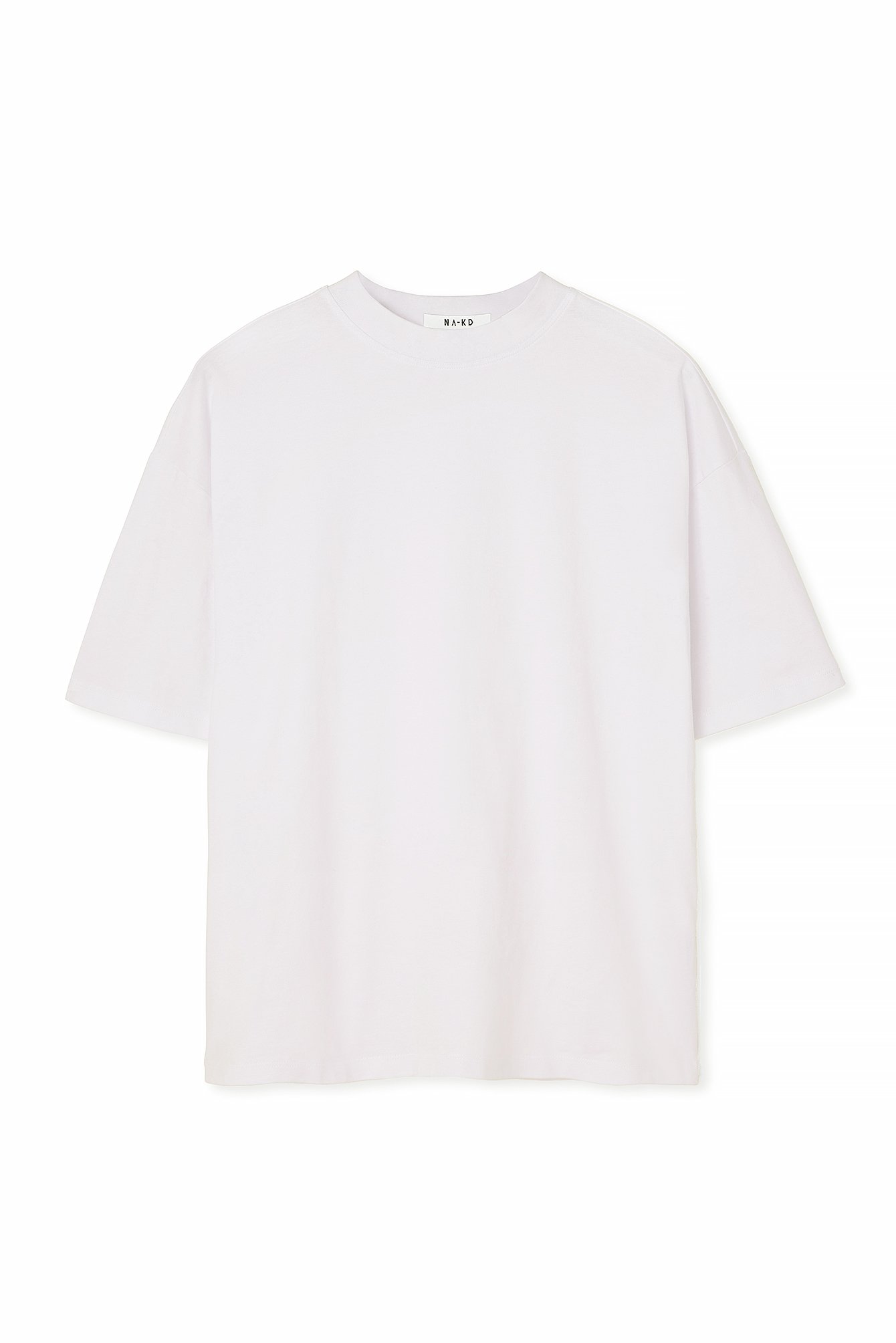 White Oversize-T-Shirt mit versetzter Schulter