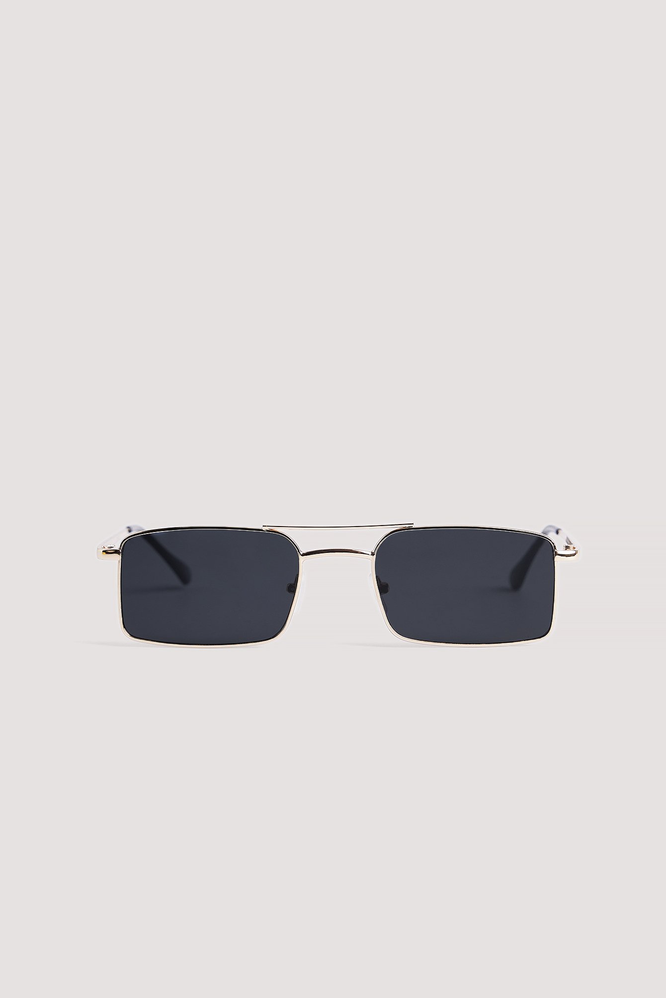 Black/Gold Squared Aviator Sunglasses